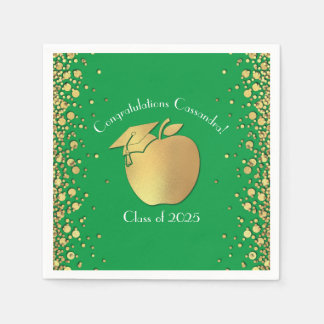 Guardanapo De Papel Formatura em Educação de Professores Verde Dourado