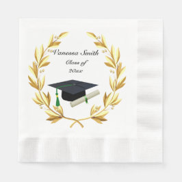 Guardanapo De Papel Formatura, Louro Dourado, Chapéu e Diploma