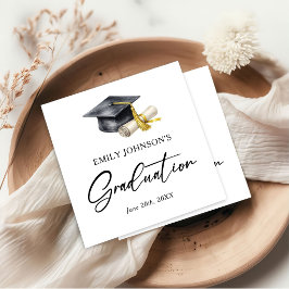 Guardanapo De Papel Formatura Minimalista Minimalista Elegante