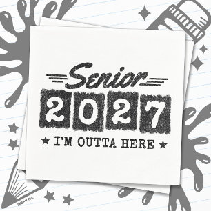 Guardanapo De Papel Formatura Outta Here Retro Turma de 2027