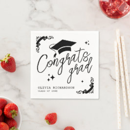 Guardanapo De Papel Formatura Personalizada Elegante Roteiro Estrelas 