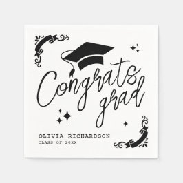 Guardanapo De Papel Formatura Personalizada Elegante Roteiro Estrelas 