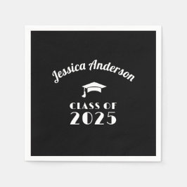 Guardanapo De Papel Formatura Personalizada Preto e Branco 