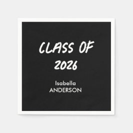 Guardanapo De Papel Formatura Preto e Branco Moderna 