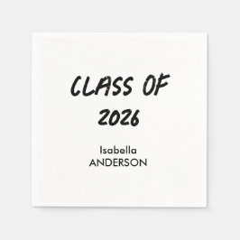 Guardanapo De Papel Formatura Preto e Branco Moderno 