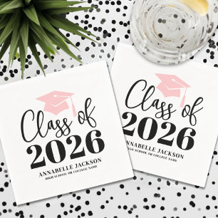 Guardanapo De Papel Formatura Rosa Personalizada