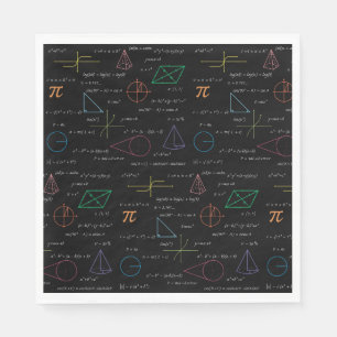 Guardanapo De Papel Fórmulas matemáticas coloridas