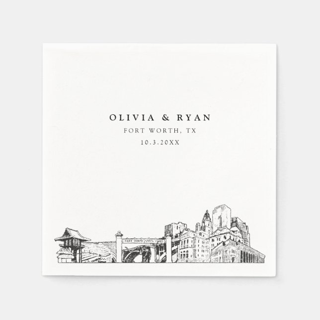 Guardanapo De Papel Fort Worth Wedth Paper Cocktail Napkin (Frente)