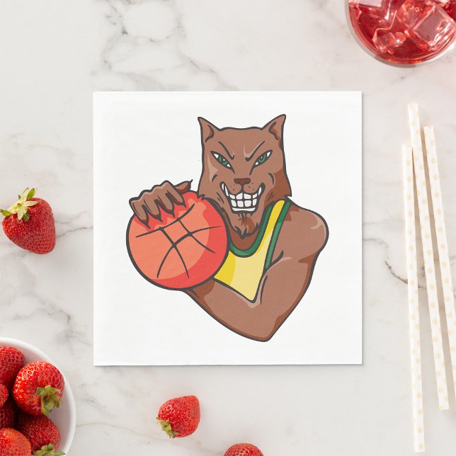 Guardanapo De Papel Forte Mascote de Basquete Wildcat (Criador carregado)