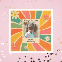 Foto Colorida Vintage Personalizada de Aniversário