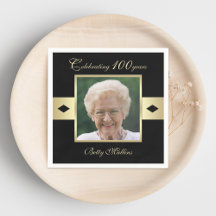 Foto da 100ª Festa de aniversário em papel preto