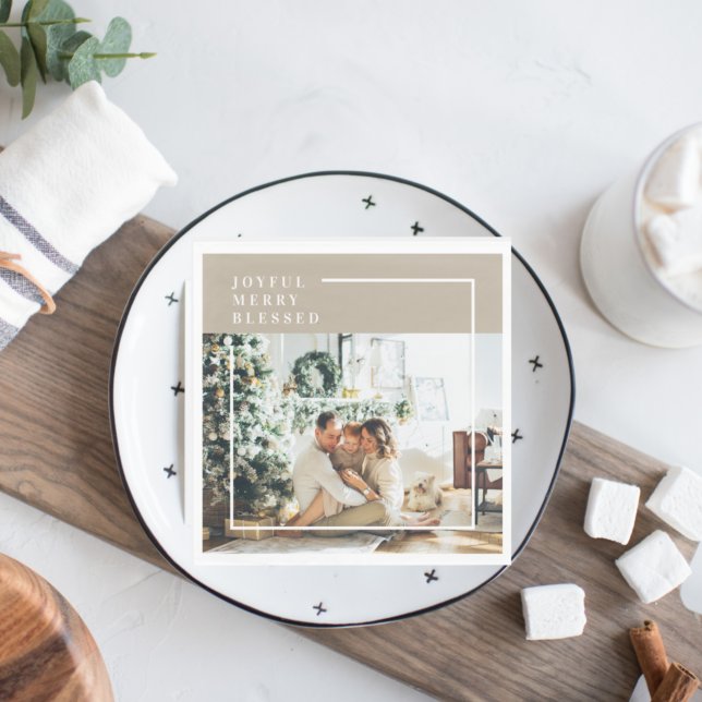 Guardanapo De Papel Foto da família moderna | Feliz alegre abençoada (Criador carregado)