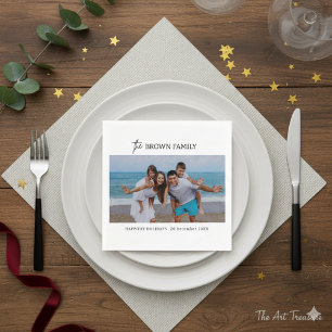 Guardanapo De Papel Foto da família personalizada simples e minimalist
