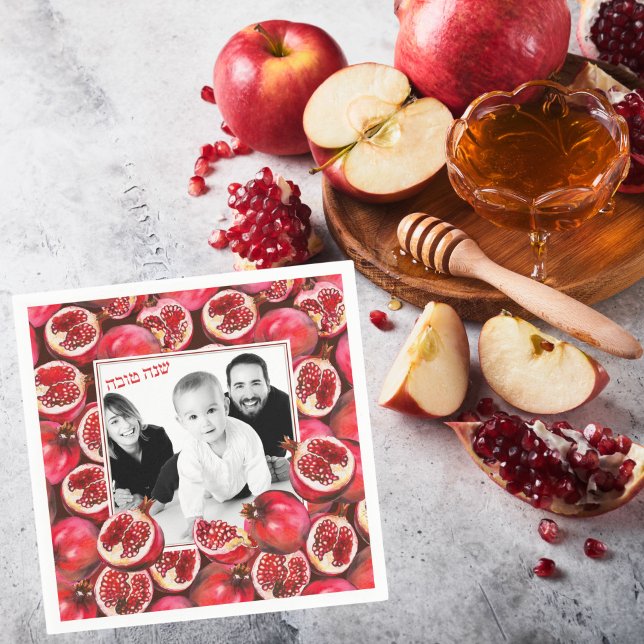 Guardanapo De Papel Foto da Família Pomegranate Rosh Hashanah Celebraç (Criador carregado)