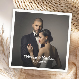 Guardanapo De Papel Foto da Noiva de Casamento Personalizado e do Groo