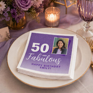 Guardanapo De Papel Foto de 50 anos de idade Roxa e Fabulosa