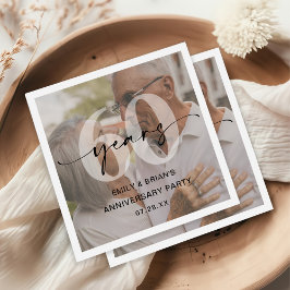 Guardanapo De Papel Foto de 60 anos de casamento minimalista