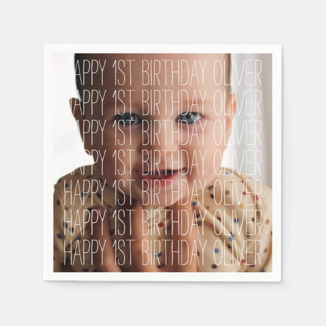 Guardanapo De Papel Foto de aniversário (Frente)