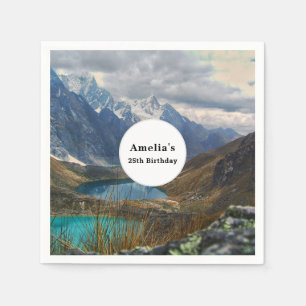Guardanapo De Papel Foto de Aniversário das Montanhas Alpinas Cênicas