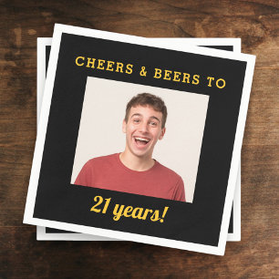 Guardanapo De Papel Foto de Aniversário de 21 anos
