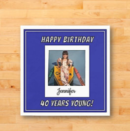 Guardanapo De Papel Foto de Aniversário para Jovem Vintage