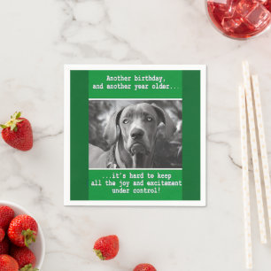 Guardanapo De Papel Foto de Cão Personalizado Engraçado Aniversário