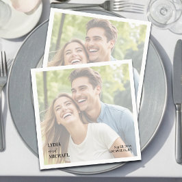 Guardanapo De Papel Foto de Capa de Texto Simples Casamento