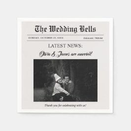Guardanapo De Papel Foto de Casamento de Jornais de Diversão Única