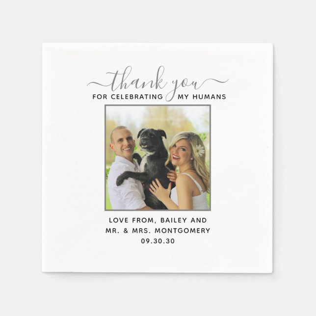 Guardanapo De Papel Foto de casamento personalizada com animal de esti (Frente)