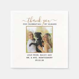 Guardanapo De Papel Foto de casamento personalizada com animal de esti