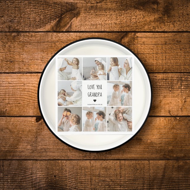 Guardanapo De Papel Foto de Colagem Moderna Ama Seu Avô Melhor Present (Criador carregado)