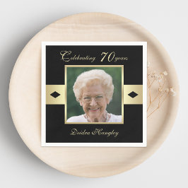 Guardanapo De Papel Foto de Festa de aniversário em papel preto