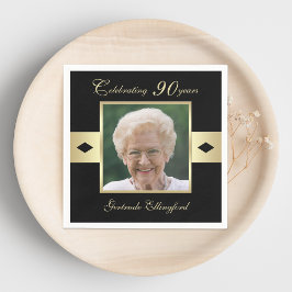 Guardanapo De Papel Foto de Festa de aniversário em preto