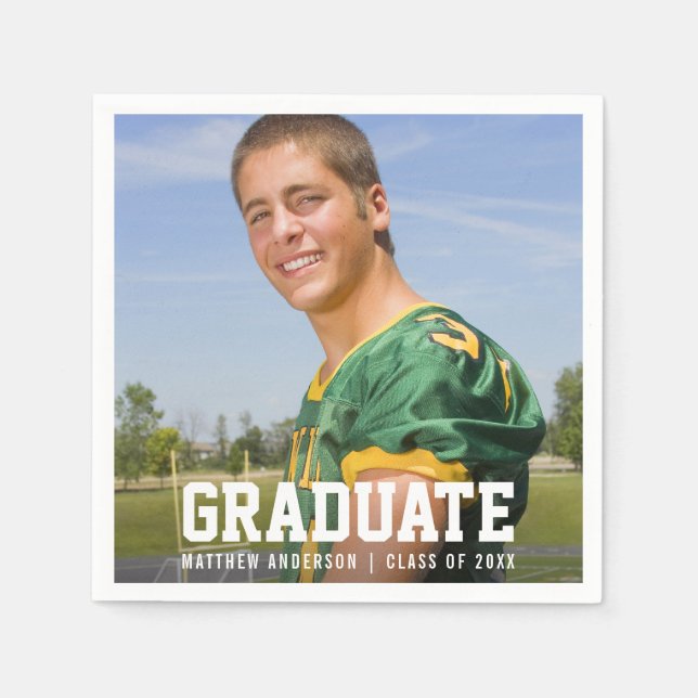 Guardanapo De Papel Foto de Festa de formatura moderna (Frente)