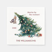 Foto de gato perigosa da árvore de Natal