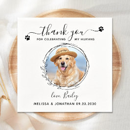 Guardanapo De Papel Foto De Pet Personalizada Elegante Obrigado Casame