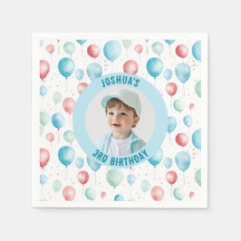 Guardanapo De Papel Foto do Aniversário de criança Blue Balloons