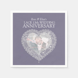 Guardanapo De Papel Foto do coração do aniversário de casamento da 13