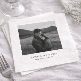 Guardanapo De Papel Foto Editorial Serif Preto e Branco Casamento