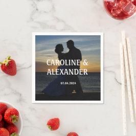 Guardanapo De Papel Foto Elegante Casamento Chic Sunset Summer