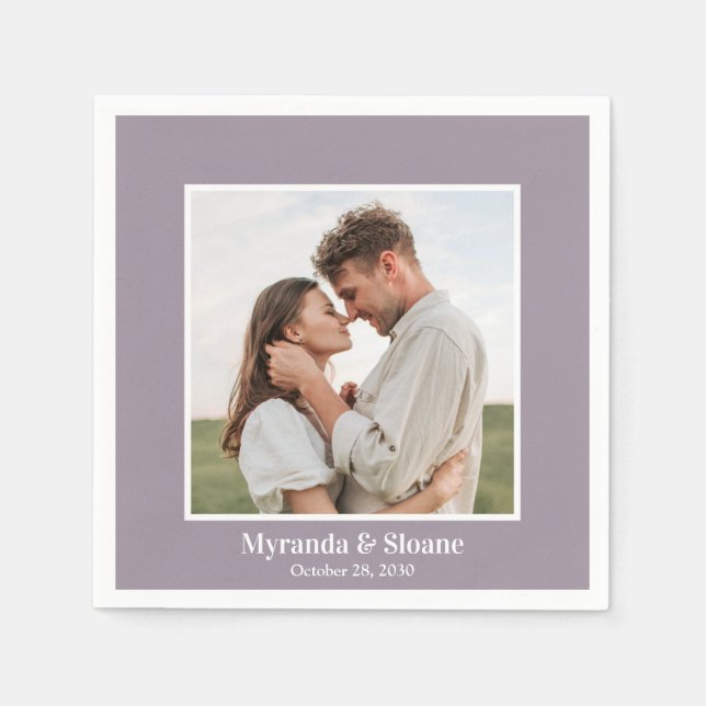 Guardanapo De Papel Foto Festa de noivado Purple Napkins (Frente)