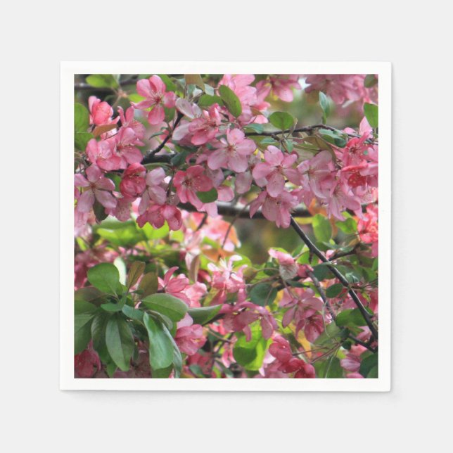 Guardanapo De Papel Foto Floral de Crabapple rosa (Frente)