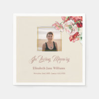 Foto: Funeral Memorial Watercolor Poppies Napkins
