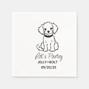 Guardanapo De Papel Foto Moderna Personalizada Casamento de Cachorro E