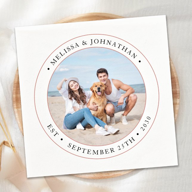 Guardanapo De Papel Foto Moderna Personalizada de Casamento (Criador carregado)
