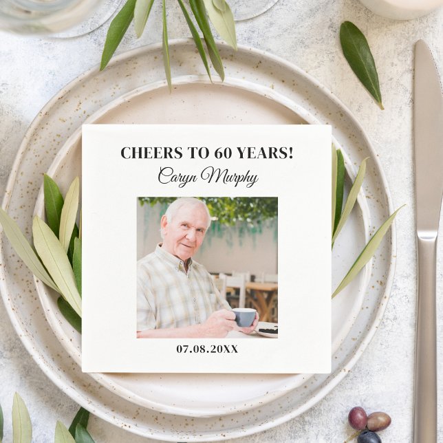 Guardanapo De Papel Foto personalizada 30 40º 50º aniversário 60º 70 (Criador carregado)