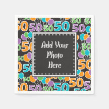 Foto personalizada Colorida 50º aniversário Napkin