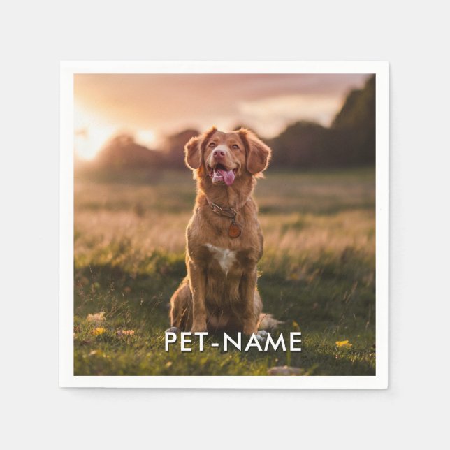 Guardanapo De Papel Foto Personalizada Com O Nome Do Seu Cachorro (Frente)