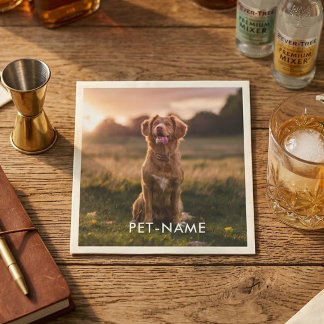 Guardanapo De Papel Foto Personalizada Com O Nome Do Seu Cachorro