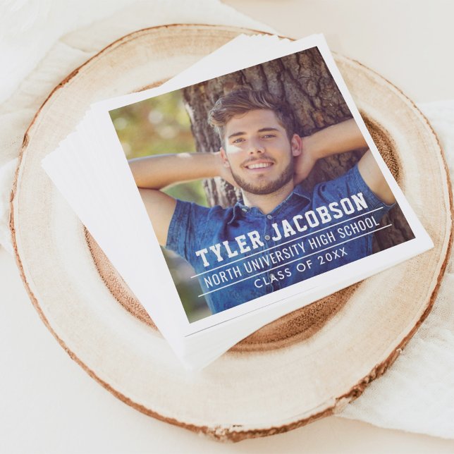 Guardanapo De Papel Foto personalizada da classe moderna de 2025 (Criador carregado)